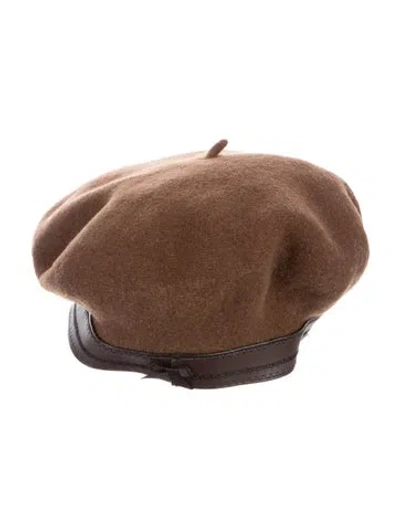 Pre-owned Lemaire Wool Beret Hat In Brown