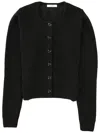 Lemaire Crew Neck Knitwear Long Sleeve Ribbed Style In Black