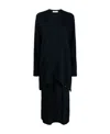 Lemaire Wool-blend Midi Dress In Blue