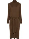 Lemaire Brown Trompe L'oeil Midi Dress In Brown