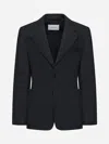Lemaire Wool-blend Single-breasted Blazer In Black