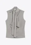 Lemaire Taupe Wool Blend Waistcoat Women In Gray
