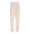 Lemaire Off-white Pleated Tailored Trousers In Beige