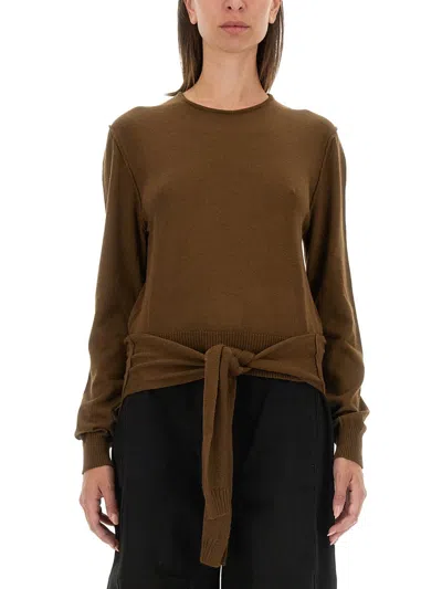 Lemaire Women Wool Blend Sweater In Brown