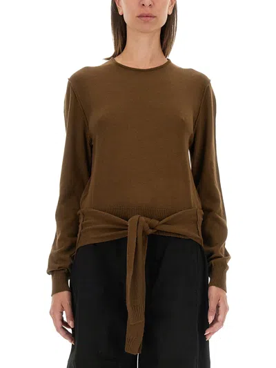 Lemaire Wool Blend Sweater In Brown