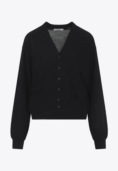 Lemaire Elisabetta Franchi Long-sleeved Top With Logo Detail In Black
