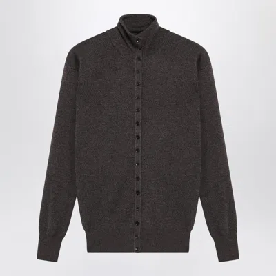 Lemaire Wool Button-up Top In Gray