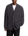 Lemaire Long Sleeve Cardigan Front Pockets In Gray