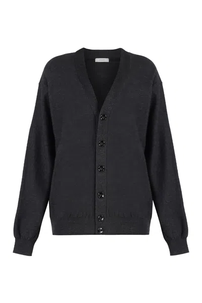 Lemaire Wool Cardigan In Black