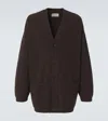 Lemaire Brown Felted Cardi Cardigan In Brown
