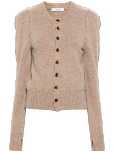 Lemaire Wool Cardigan In Beige
