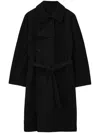 Lemaire Wool Coat In Black