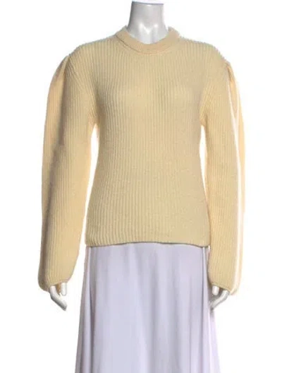 Pre-owned Lemaire Wool Crew Neck Sweater In Neutrals/yellow