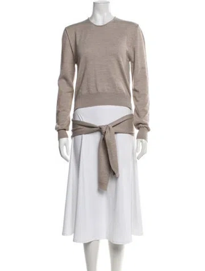 Pre-owned Lemaire Wool Crew Neck Sweater W/ Tags In Neutrals
