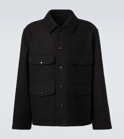 Lemaire Wool Felt Field Jacket In Black