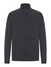 Lemaire Wool High Neck Sweater In Gray