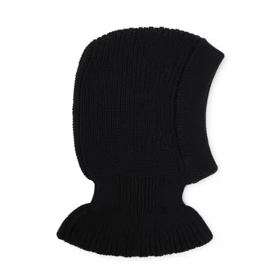 Lemaire Wool Knit Balaclava Hood In Black