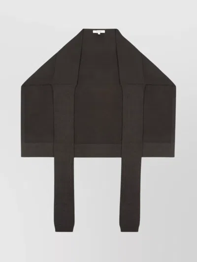 Lemaire Wool Knitted Scarf Draped Design In Brown