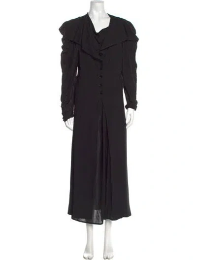 Pre-owned Lemaire Wool Long Dress In Black