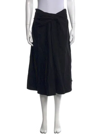 Pre-owned Lemaire Wool Long Skirt In Black