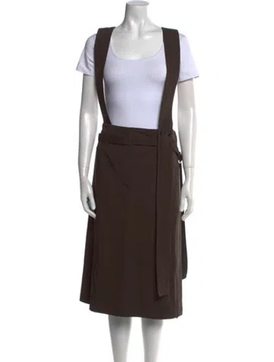 Pre-owned Lemaire Wool Midi Length Dress In Brown