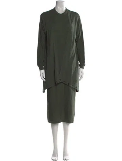 Pre-owned Lemaire Wool Midi Length Dress In Green