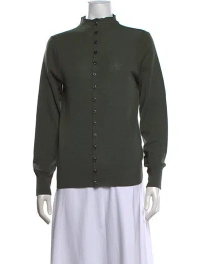 Pre-owned Lemaire Wool Mock Neck Sweater In Green