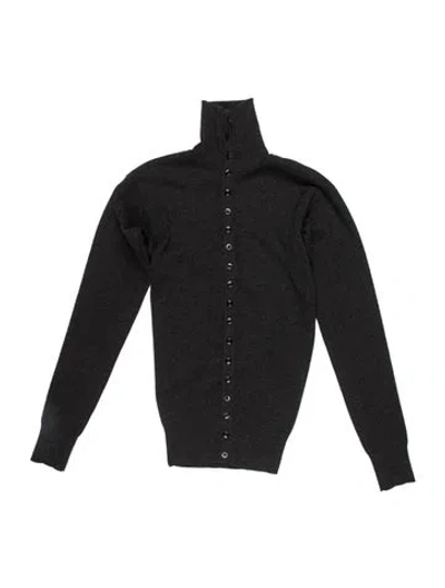 Pre-owned Lemaire Wool Open Front Sweater In Black
