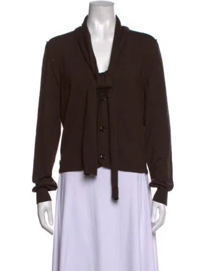 Pre-owned Lemaire Wool Open Front Sweater In Brown