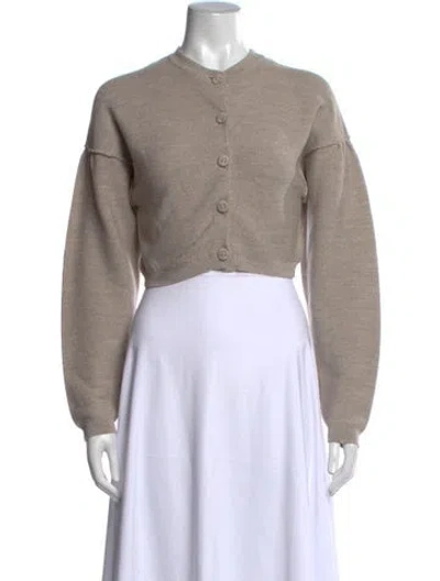 Pre-owned Lemaire Wool Open Front Sweater In Brown