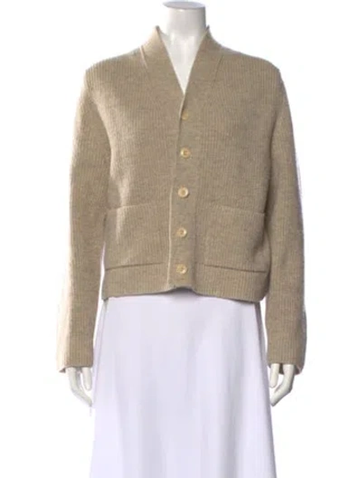 Pre-owned Lemaire Wool Open Front Sweater In Neutrals