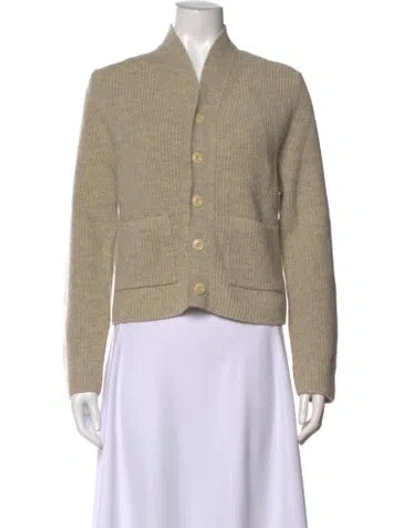 Pre-owned Lemaire Wool Open Front Sweater W/ Tags In Neutrals