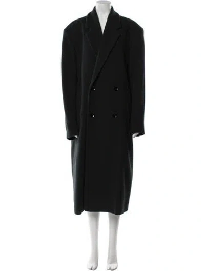 Pre-owned Lemaire Wool Peacoat In Black