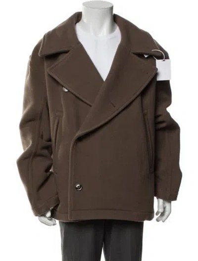 Pre-owned Lemaire Wool Peacoat W/ Tags In Brown