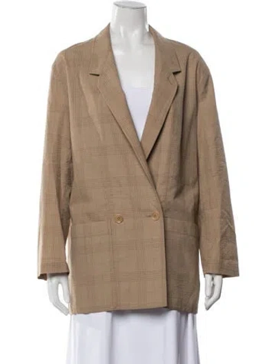 Pre-owned Lemaire Wool Plaid Print Blazer In Neutrals