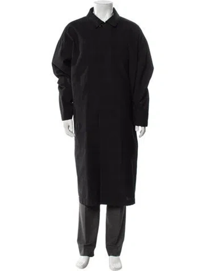 Pre-owned Lemaire Wool Plaid Print Overcoat In Gray