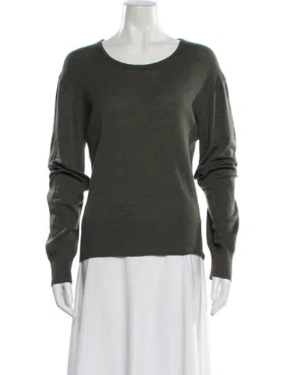 Pre-owned Lemaire Wool Scoop Neck Sweater In Green