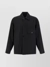 Lemaire Wool Shirt Jacket Chest Pocket In Black