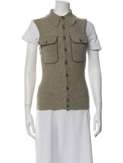 Pre-owned Lemaire Wool Sweater In Green/neutrals