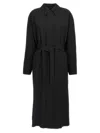 Lemaire Women Wool Trench Coat In Black