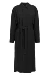 Lemaire Women Wool Trench Coat In Black