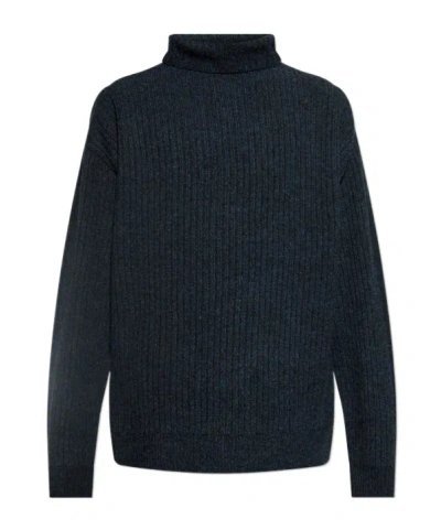 Lemaire Wool Turtleneck Pullover In Black