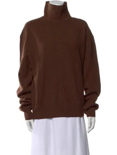 Pre-owned Lemaire Wool Turtleneck Sweater In Brown