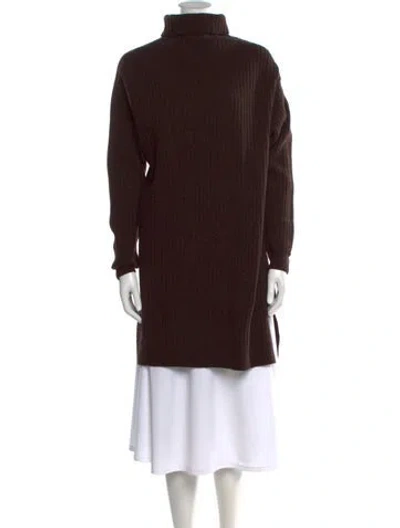 Pre-owned Lemaire Wool Turtleneck Sweater Dress W/ Tags W/ Tags In Brown