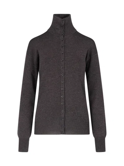 Lemaire Wool Turtleneck Sweater In Gray