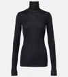 Lemaire Wool Turtleneck Top In Black