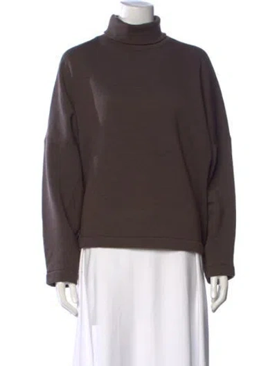 Pre-owned Lemaire Wool Turtleneck Top In Brown