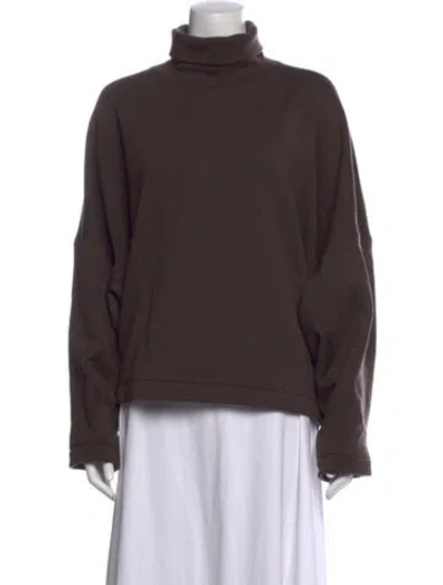 Pre-owned Lemaire Wool Turtleneck Top In Brown