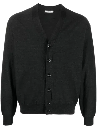 Lemaire Wool V-necked Cardigan In Gray