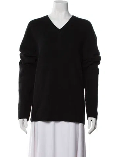 Pre-owned Lemaire Wool V-neck Sweater In Black